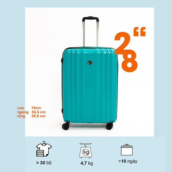 [ Giải đáp ] Kích thước các size vali du lịch | showroom INOSTORE